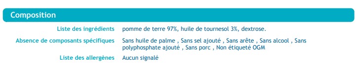 Pomme de terre sautées au kg
